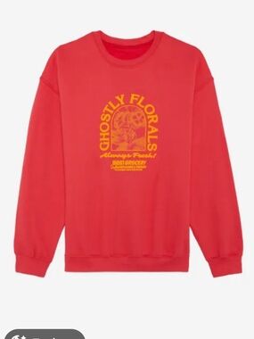 Red 'Ghostly Florals' Graphic Sweatshirt
